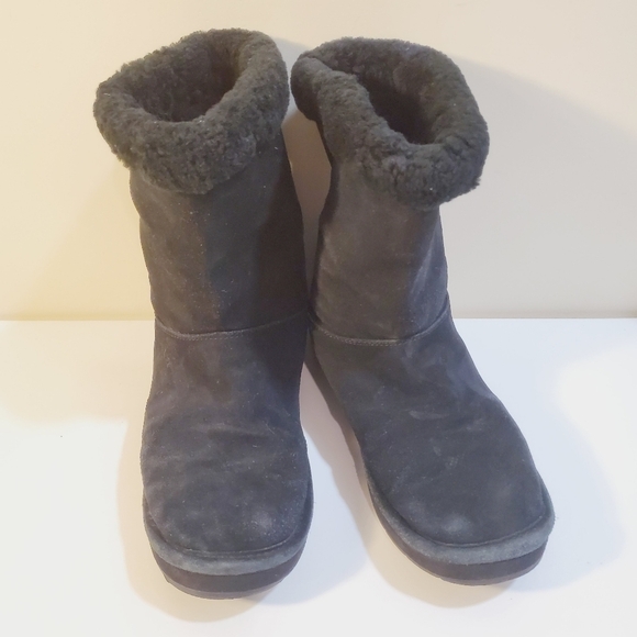 Michael Kors black Leather sheep fur lined boots size 8M - Picture 8 of 14